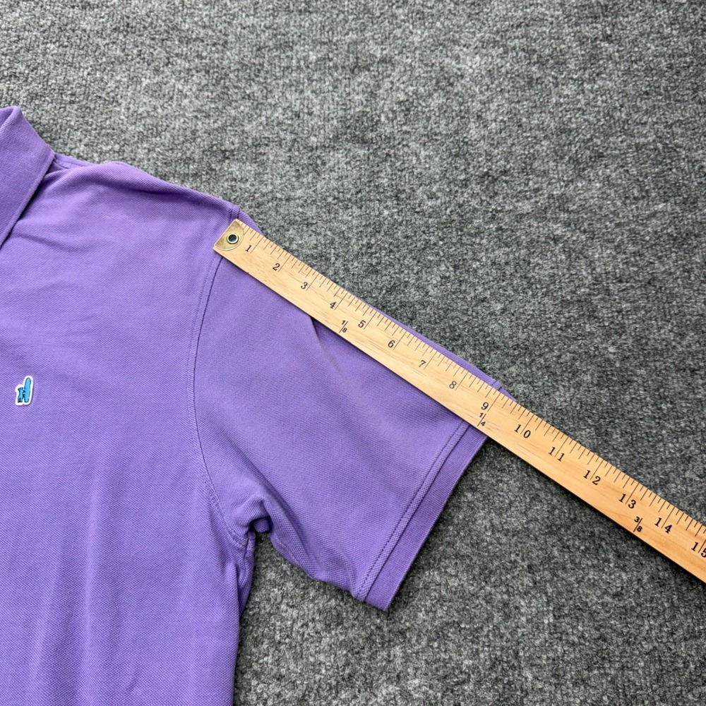 Johnnie-O Hangin Out Purple Pique Polo Shirt Mens Large Short Sleeve Logo - Picture 4 of 9